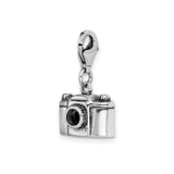 Sterling Silver Camera Charm Pendant, Miniature Vintage Design, Travel Photography Theme