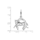 Sterling Silver Horse Pendant with Horseshoe Design, Western Equestrian Style for Women