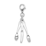 Sterling Silver Olive Branch Charm Pendant with Leaf Detailing, Nature-Inspired Symbol of Peace