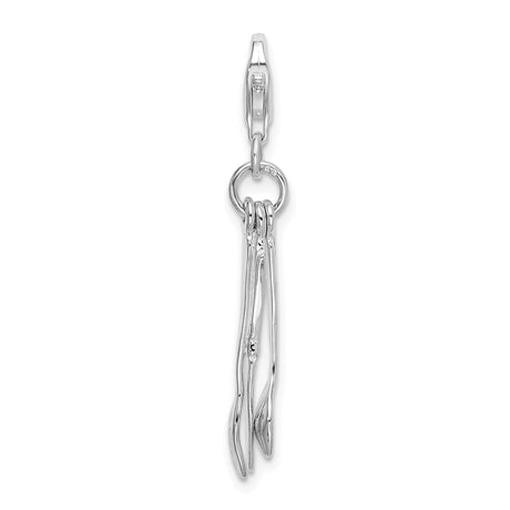 Sterling Silver Olive Branch Charm Pendant with Leaf Detailing, Nature-Inspired Symbol of Peace