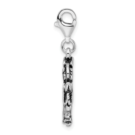 Sterling Silver Praying Angel Charm with Wings and Halo, Religious Pendant