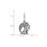 Sterling Silver Praying Angel Charm with Wings and Halo, Religious Pendant