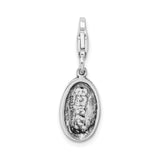 Sterling Silver Charm Pendant with Believe Oval Design, Inspirational Christian Jewelry