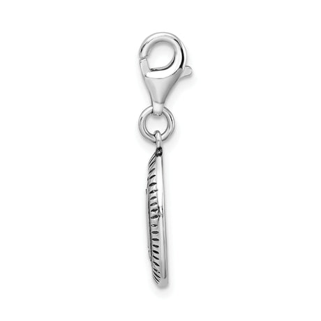 Sterling Silver Oval Pendant Charm with Sunburst Strength Symbol, Motivational Jewelry