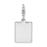 Sterling Silver Bingo Card Pendant Charm with Number Grid and Engraving