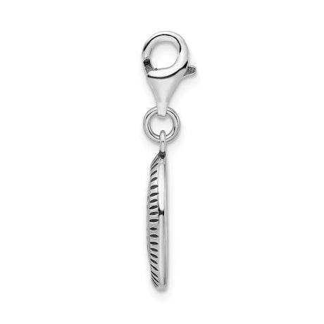 Sterling Silver XOXO Charm Pendant with Textured Vintage Oval Design