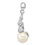 Sterling Silver Pendant Charm with Mother Of Pearl, Mermaid Ocean Theme Jewelry