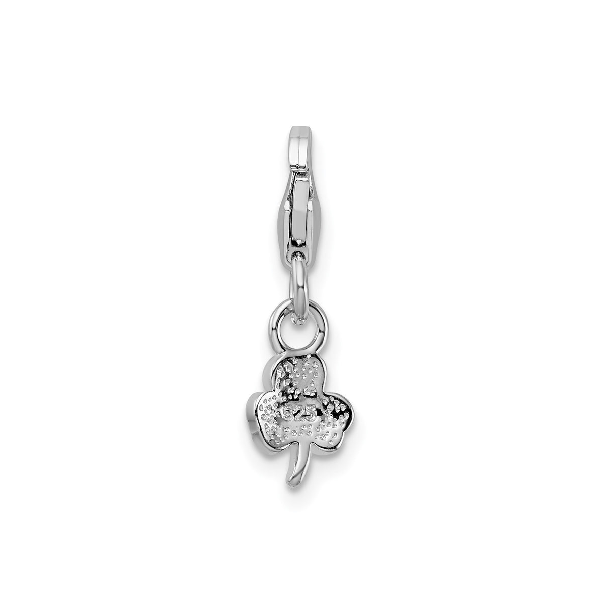 Sterling Silver Shamrock Pendant with Green Enamel, Three-Leaf Clover Celtic Charm
