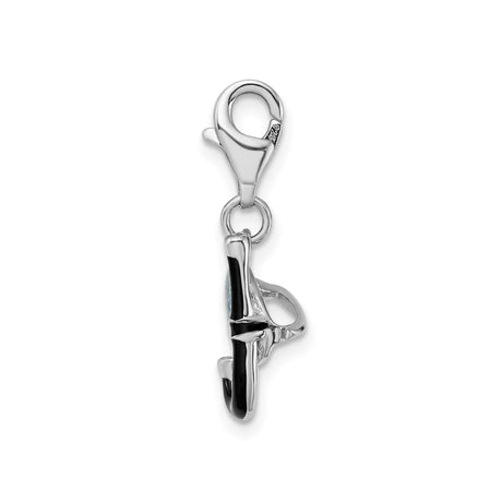 Sterling Silver Snorkel Mask Pendant with Blue Enamel, Nautical Diving Charm