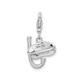 Sterling Silver Snorkel Mask Pendant with Blue Enamel, Nautical Diving Charm