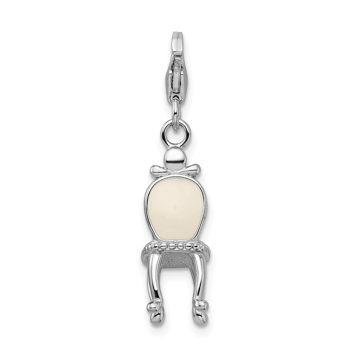 Sterling Silver Chair Charm with Pink Enamel Heart, Whimsical Romantic Jewelry for Women