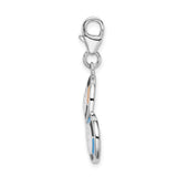 Casino Chips Clip-On Charm Pendant in Real 925 Sterling Silver
