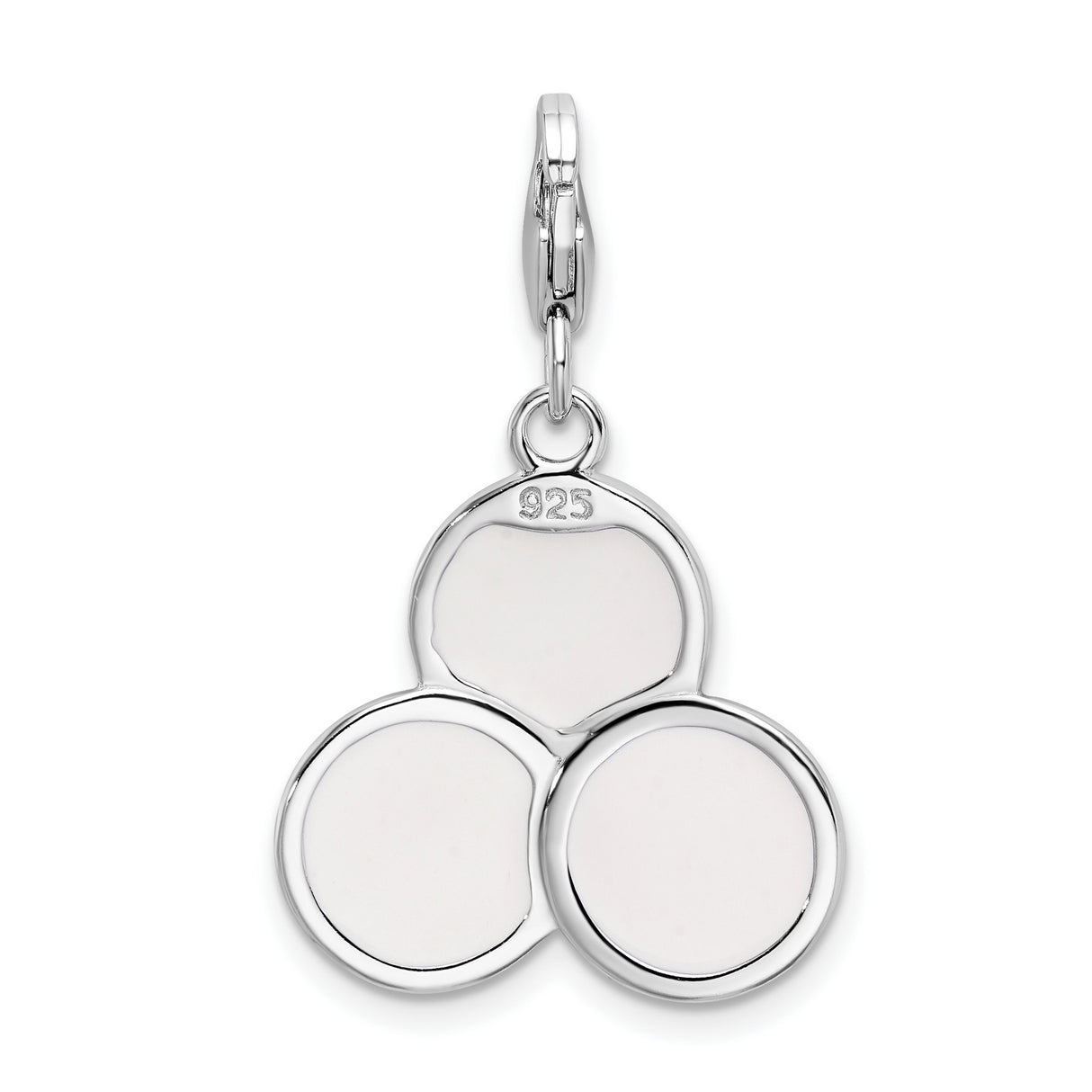 Casino Chips Clip-On Charm Pendant in Real 925 Sterling Silver