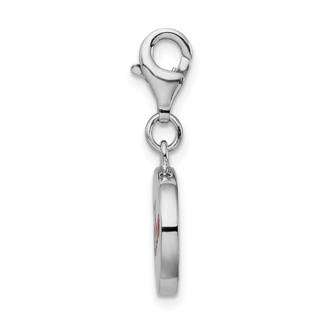 Sterling Silver Love Disc Pendant with Red Enamel Script Design, Romantic Minimalist Jewelry for Women