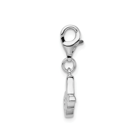 Sterling Silver XO Script Charm Pendant, Minimalist Love Charm for Necklace or Bracelet