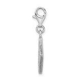 Sterling Silver Passport Charm Pendant with US Great Seal, Travel Symbol Design