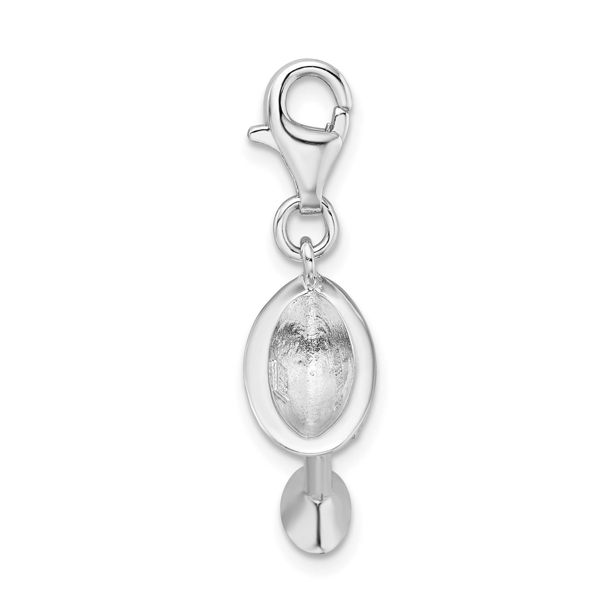 Sterling Silver Martini Glass Charm Pendant with Cubic Zirconia, Cocktail Drink Theme Jewelry