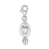 Sterling Silver Martini Glass Charm Pendant with Cubic Zirconia, Cocktail Drink Theme Jewelry