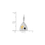Sterling Silver Beehive Charm Pendant with 3D Gold Bee Detail, Nature-Inspired Jewelry for Women