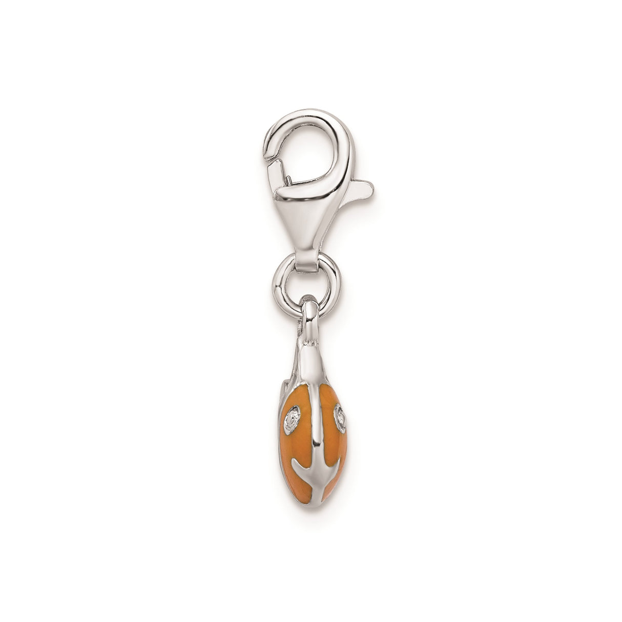 Sterling Silver Enamel Fish Charm with Lobster Clasp, Colorful Nautical Theme Pendant for Women
