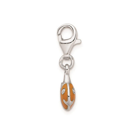 Sterling Silver Enamel Fish Charm with Lobster Clasp, Colorful Nautical Theme Pendant for Women