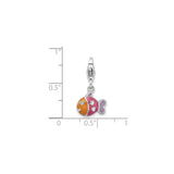 Sterling Silver Enamel Fish Charm with Lobster Clasp, Colorful Nautical Theme Pendant for Women