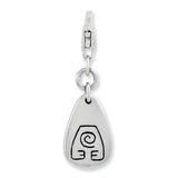 Earth Symbol Clip-On Charm Pendant in Real 925 Sterling Silver