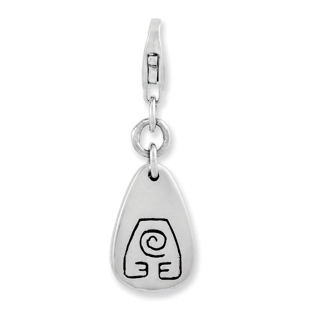 Earth Symbol Clip-On Charm Pendant in Real 925 Sterling Silver