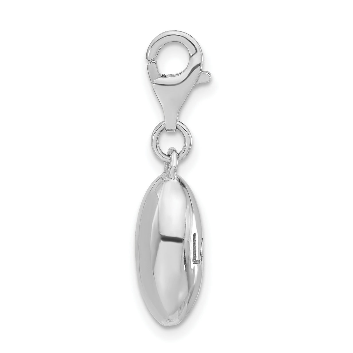 3-D LOVE Clip-On Charm Pendant in Real 925 Sterling Silver