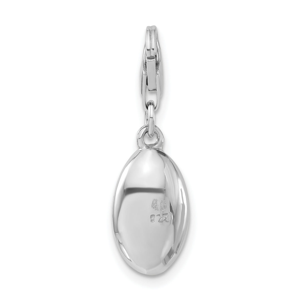 3-D LOVE Clip-On Charm Pendant in Real 925 Sterling Silver