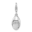 3-D LOVE Clip-On Charm Pendant in Real 925 Sterling Silver