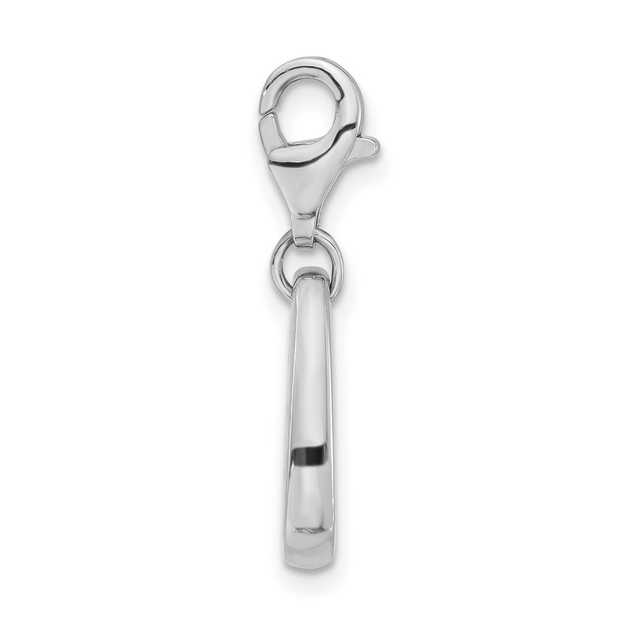 Fire Symbol Earth Clip-On Charm Pendant in Real 925 Sterling Silver