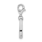 Fire Symbol Earth Clip-On Charm Pendant in Real 925 Sterling Silver