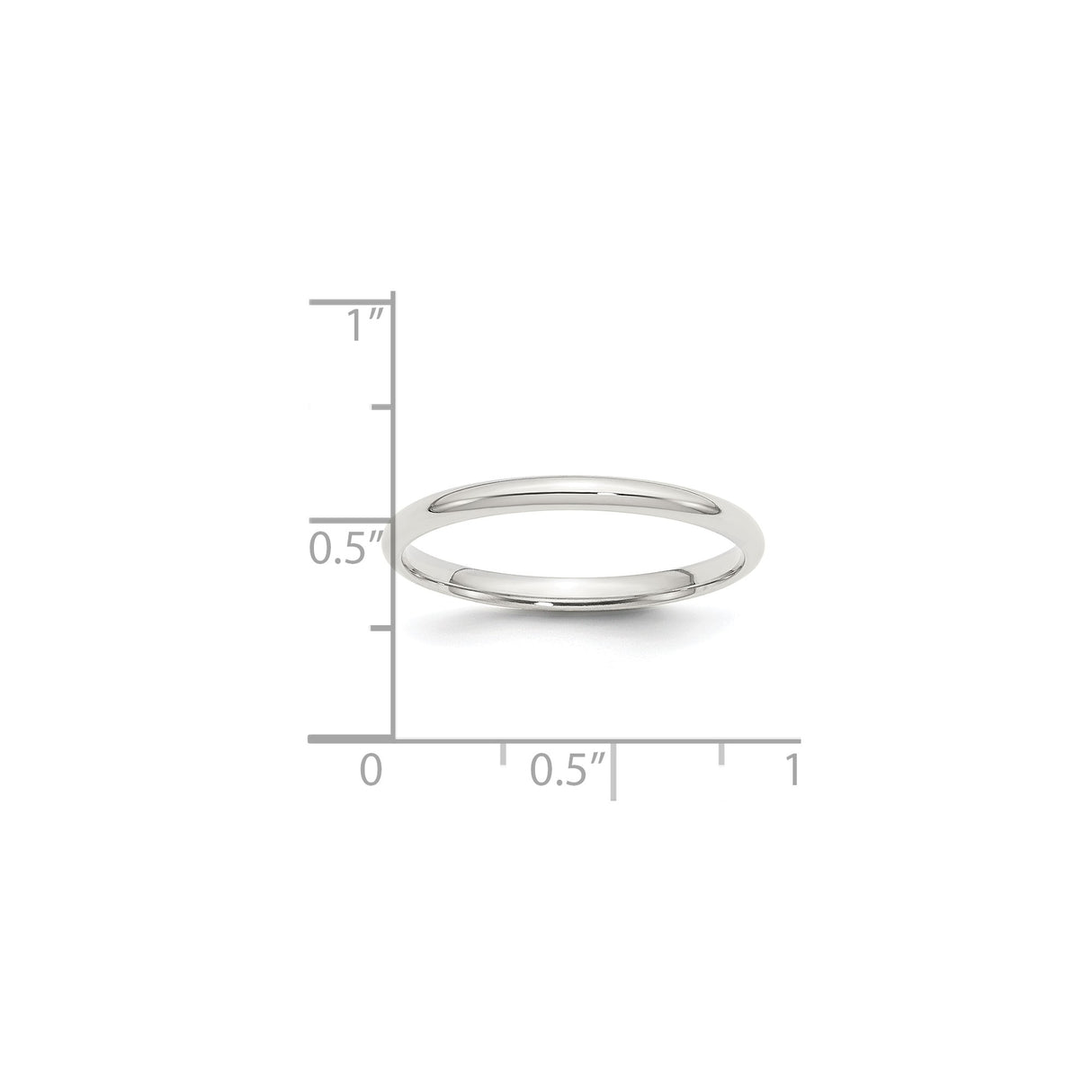 Sterling Silver Comfort Fit wedding band ring shown for scale