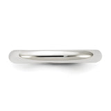 Sterling Silver Comfort Fit wedding band ring detail view