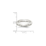 Sterling Silver Comfort Fit wedding band ring shown for scale