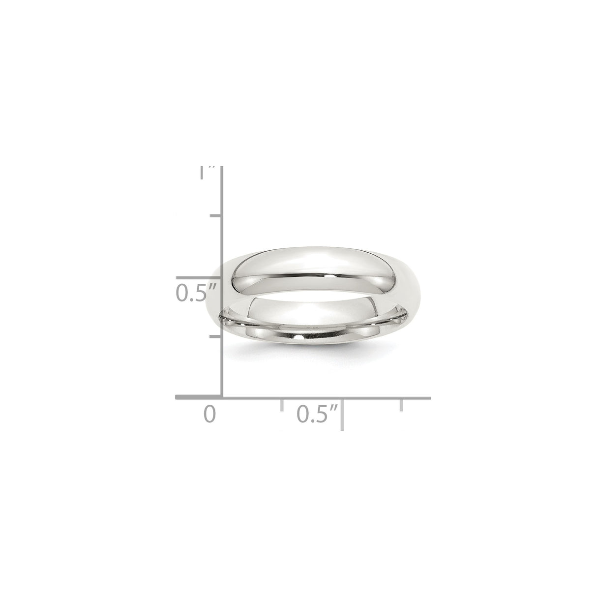 Sterling Silver Comfort Fit wedding band ring shown for scale