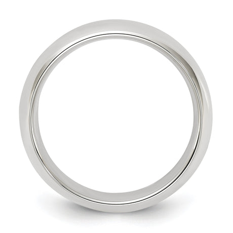 Sterling Silver Comfort Fit wedding band ring alternate angle