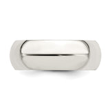 Sterling Silver Comfort Fit wedding band ring detail view