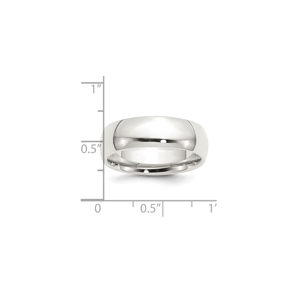 Sterling Silver Comfort Fit wedding band ring shown for scale