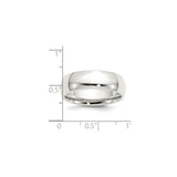 Sterling Silver Comfort Fit wedding band ring shown for scale