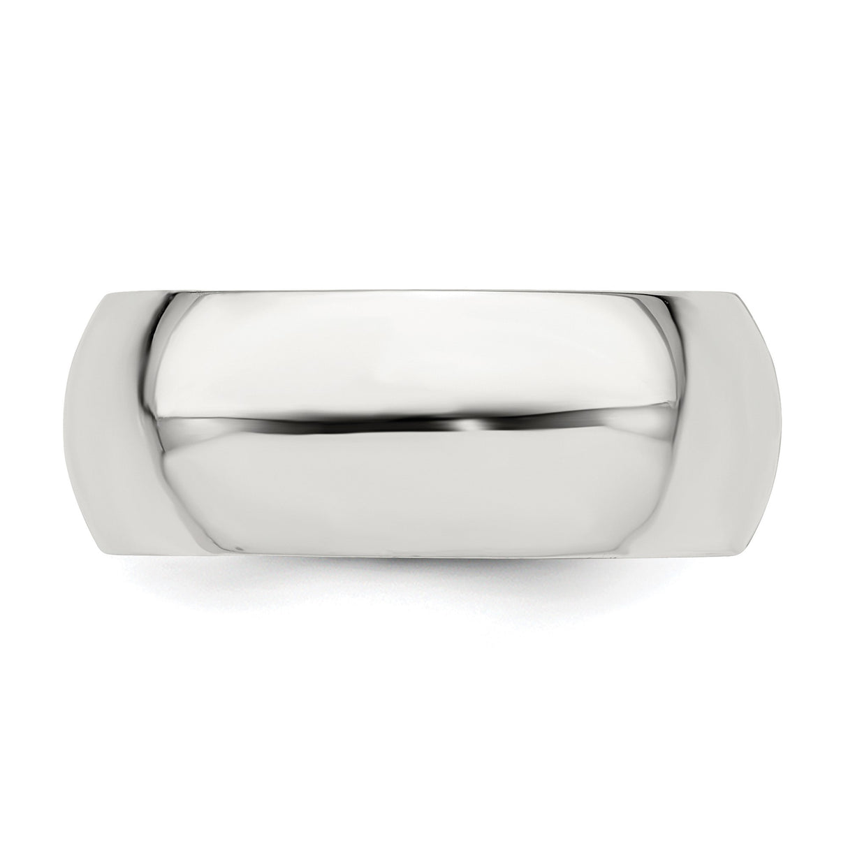 Sterling Silver Comfort Fit wedding band ring detail view