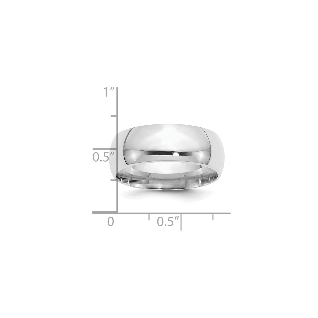 Sterling Silver Comfort Fit wedding band ring shown for scale