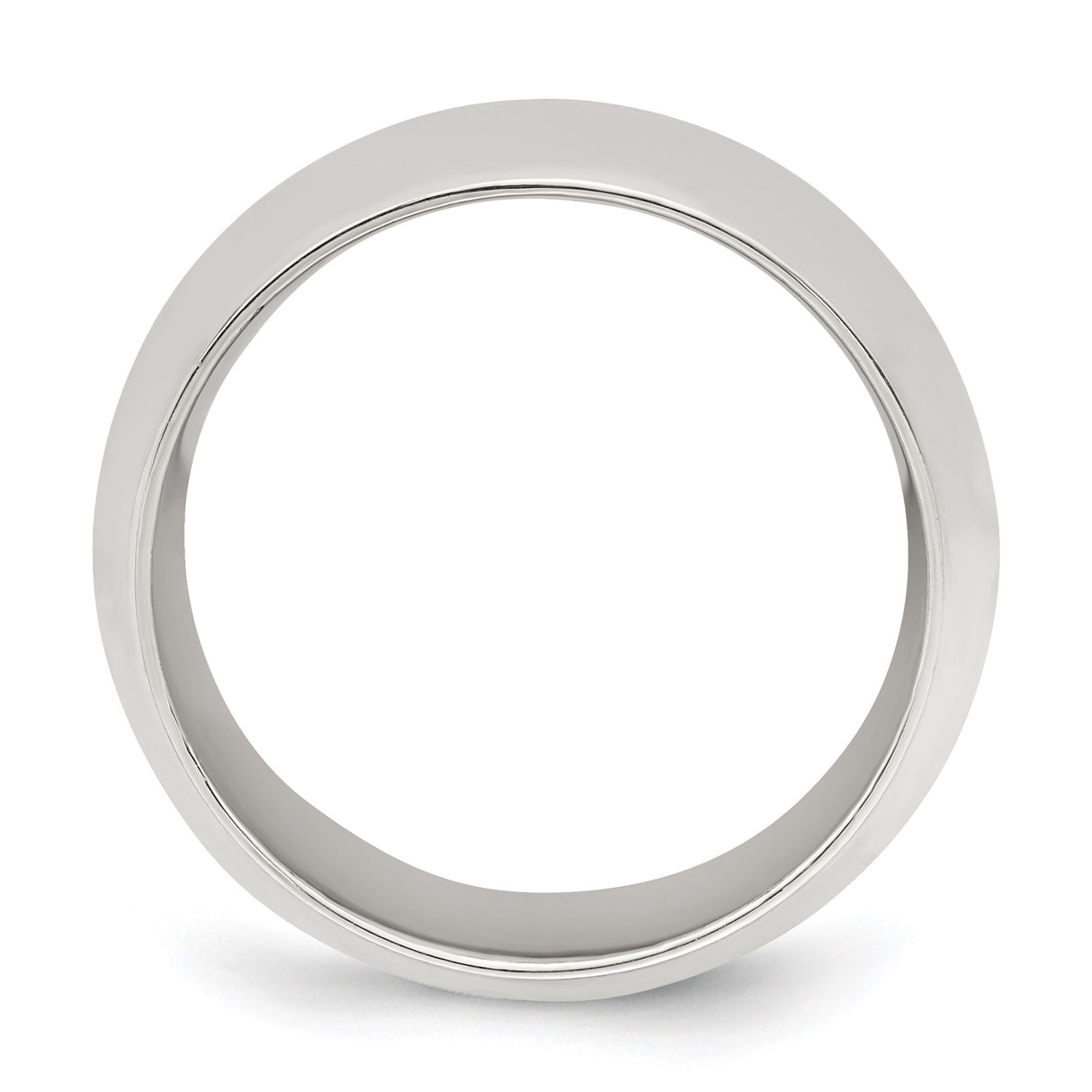 Sterling Silver Comfort Fit wedding band ring alternate angle