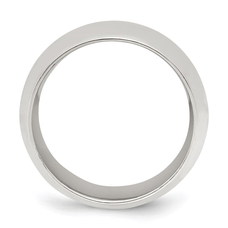 Sterling Silver Comfort Fit wedding band ring alternate angle