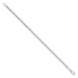 925 White Gold 3.8 mm Curb Chain Bracelet, Polished