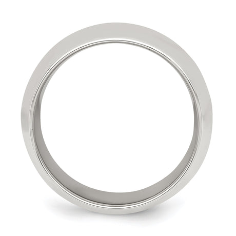 Sterling Silver Comfort Fit wedding band ring alternate angle