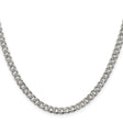 925 White Gold 4.5 mm Curb Chain Necklace, Polished