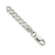 925 White Gold 4.5 mm Curb Chain Bracelet, Polished shown for scale