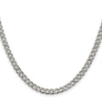 925 White Gold 4.5 mm Curb Chain Necklace, Polished